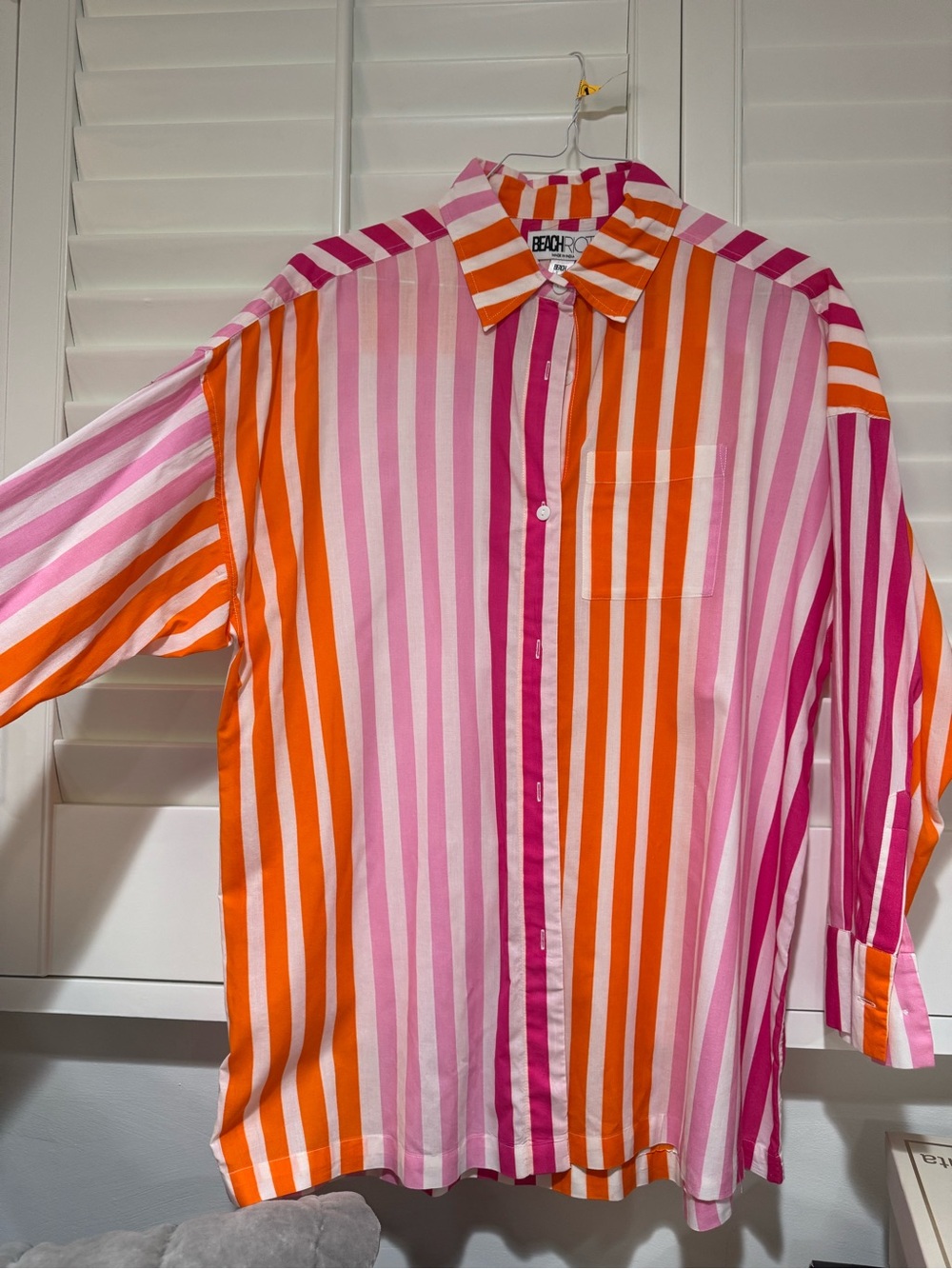 Beach Riot Alexa Top Sunset Stripe Button Down Shirt M Resort Cover Up - Picture 7 of 11